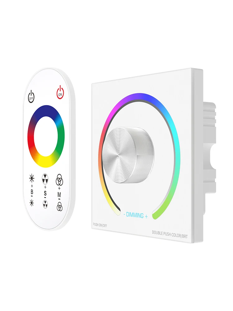 LED Light Strip Wallmount Glass Pannel Touch EU AU Controller Dimmer CCT RGB 12V 24V 6A/CH Home Commercial 0-100% Smooth Dimming