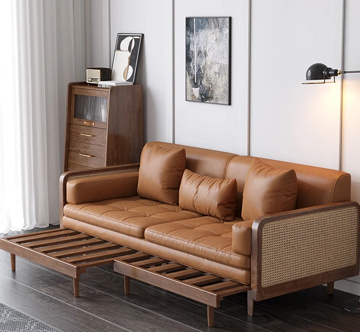 

Modern small-sized double sofa bed can be folded.