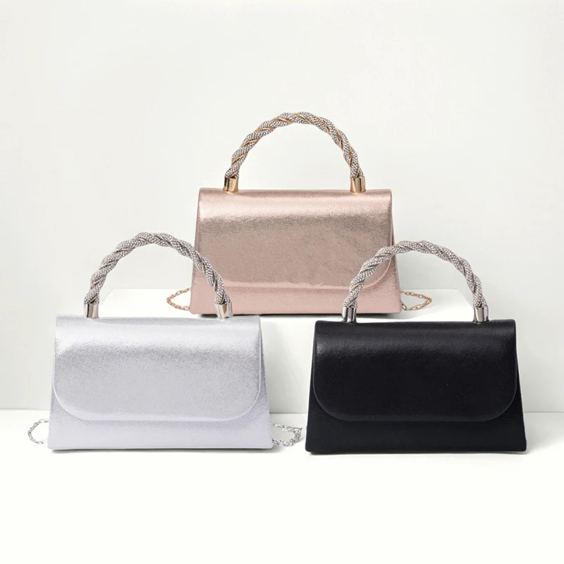 

Luxury Sparking Clutch Bag Shinying Bling Rhinestone Handbag Diamond Handle Evening Bag Wedding Party Dress Dinner Shoulder Bags
