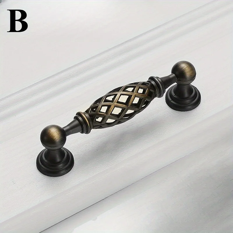 1pc Vintage Antique Bronze Cabinet Handles Hollow Out Birdcage Cabinet Pulls Drawer Knobs Wardrobe Door Pullers Furniture Handle