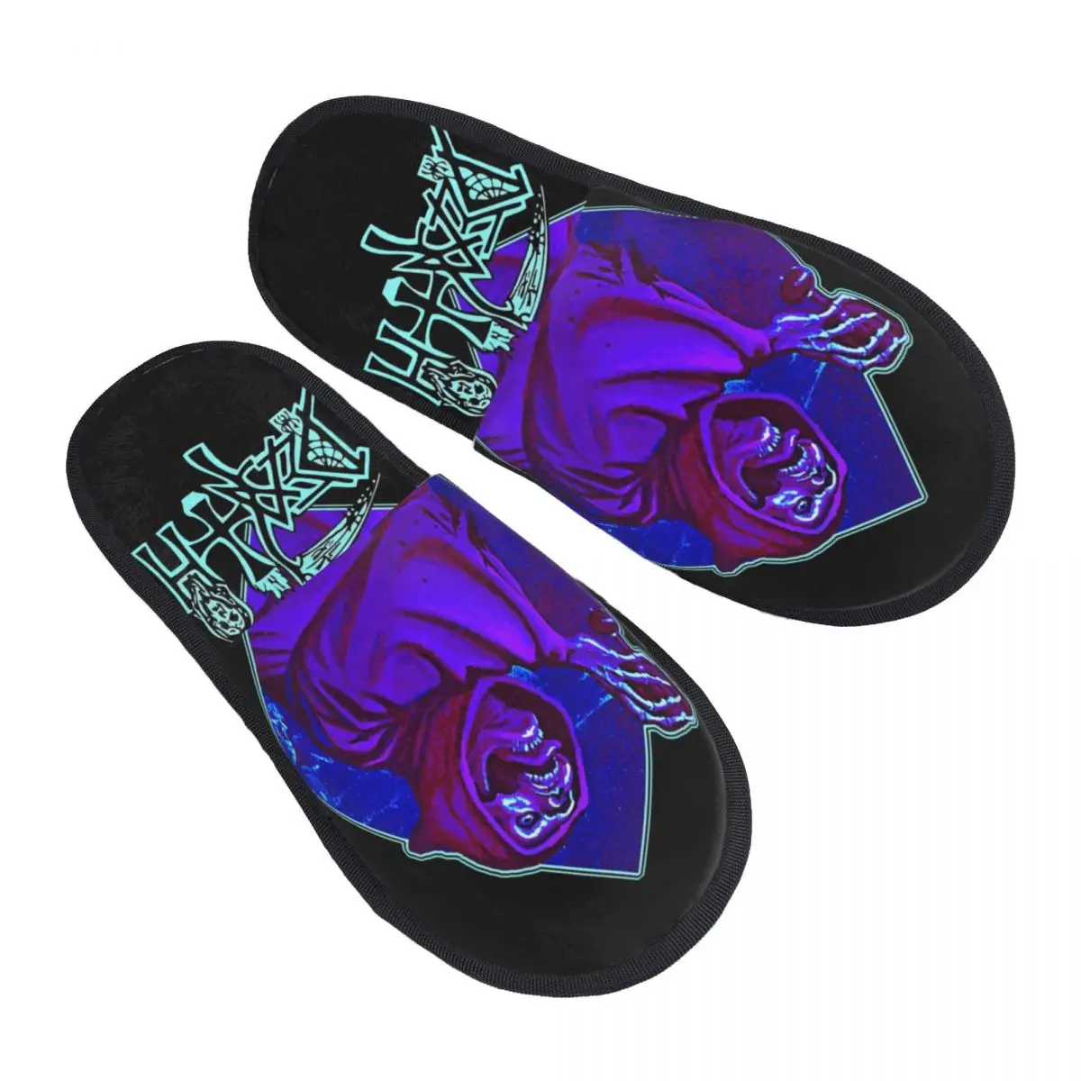 

Custom Print Women D-Deathes Rock Brand House Slippers Soft Warm Memory Foam Fluffy Slipper Indoor Outdoor Shoes