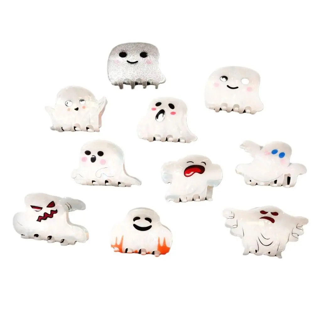 Unique PVC Ghost Hair Claw Grab Clip Hairpin Halloween Hair Clip Ponytail Clip Hair Accessories Shark Clip Girls