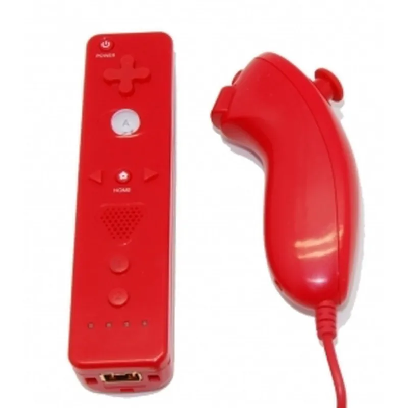 Pack Wiimote Wiimotionplus Built In + Nunchuck   *COMPATIBLE* Red [Wiimote + Nunchuck]