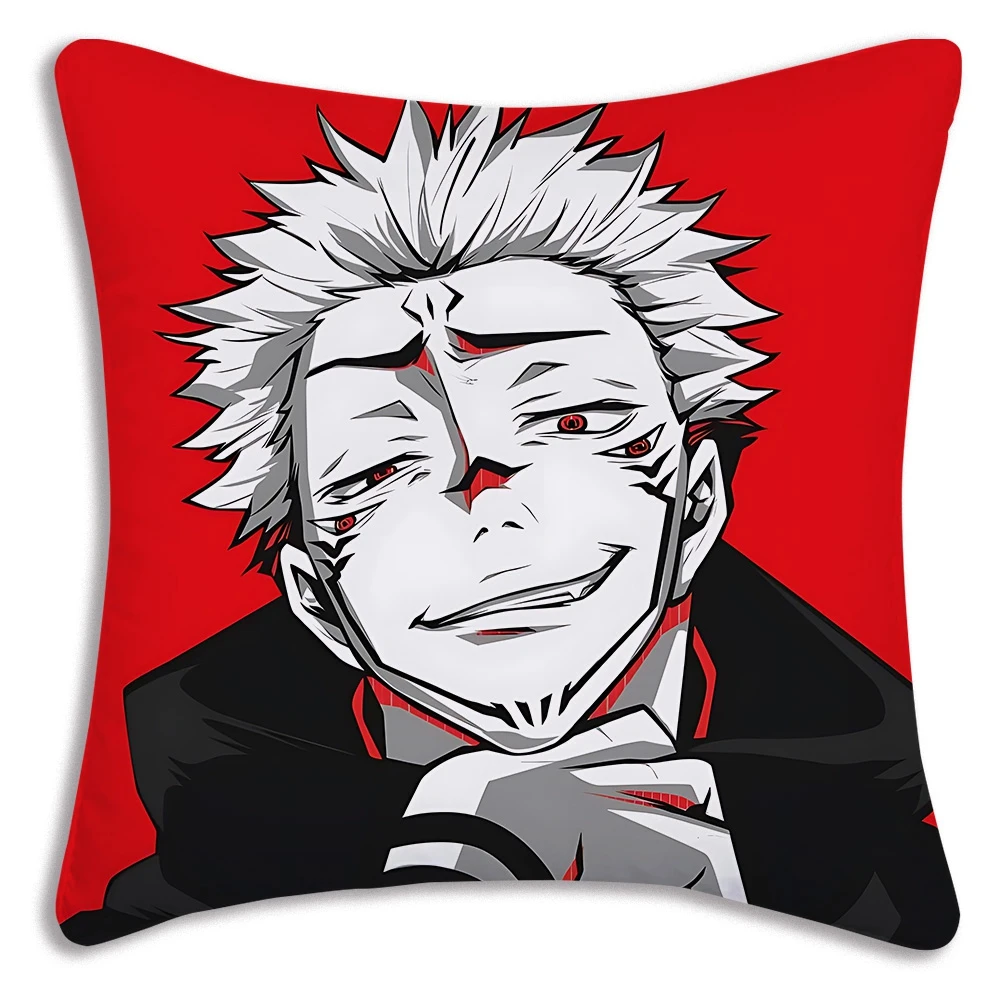 

Популярные наволочки с аниме-персонажами из «Джудзюцу Кайсен», мультяшные декоративные наволочки для дивана, двусторонняя печать, короткий плюш, милые чехлы для подушек