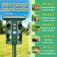 Solar Animal Repeller with Variable Frequency Ultrasonic Strobe And Dual High-Intensity Flashing Lights for Courtyard And Farm