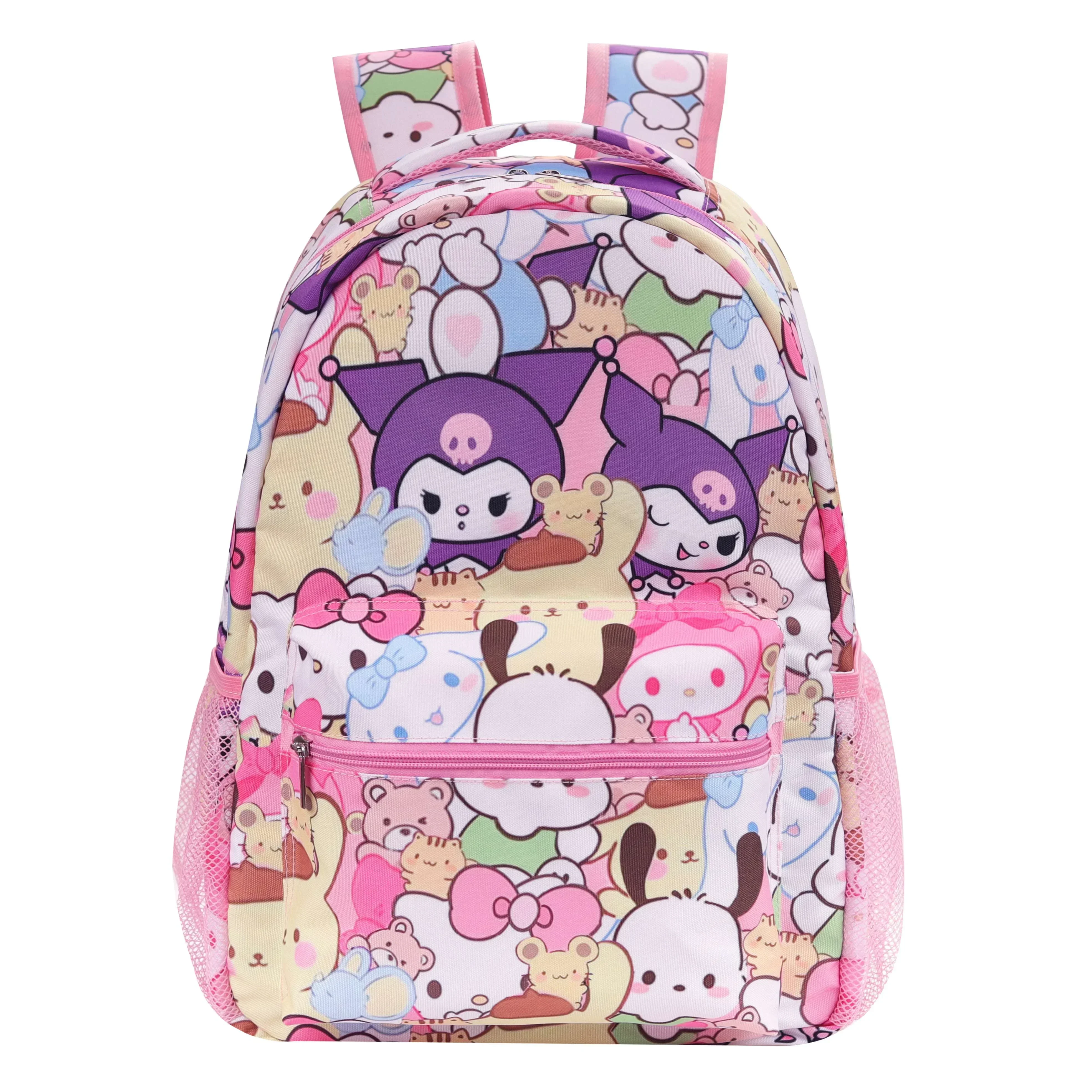 MINISO-Sac à Dos de Salle de Bain, Cartable de Voyage, Cartable, Dessin Animé, Mignon, Kawaii, Preppy, Sanurgente, HelloKitty, Kuromi, Cinnamoroll