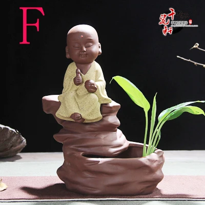 

COOL--BEST business gift # Marvellous ART# HOME OFFICE CHAN DAO Little Monk sand-fired porcelain pottery ART statue