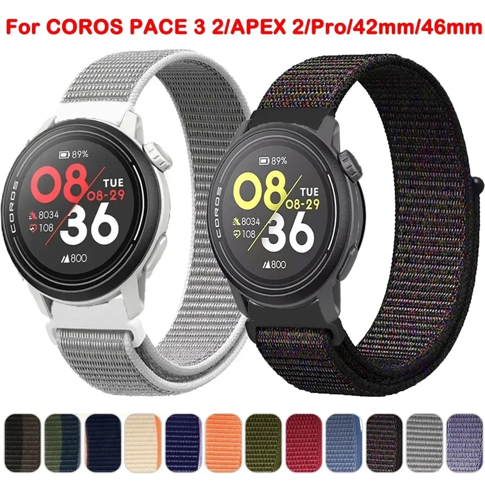 

For COROS PACE 3 Sports Nylon Strap Band Watchband For COROS APEX 2 Pro/PACE 2 22/20mm Wristband APEX 46mm 42mm Bracelet Correa