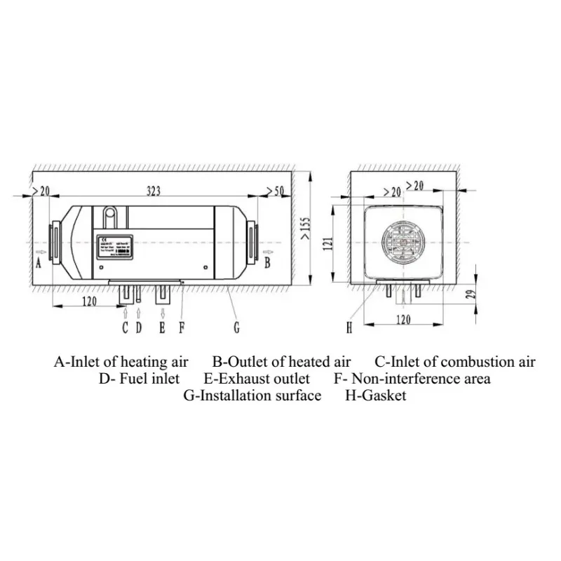 جديد 2KW 12 فولت/24 فولت ديزل/مسخن هواء البنزين مماثلة لسخان الديزل Webasto للمنزل المتنقل RV FJH-2/2C