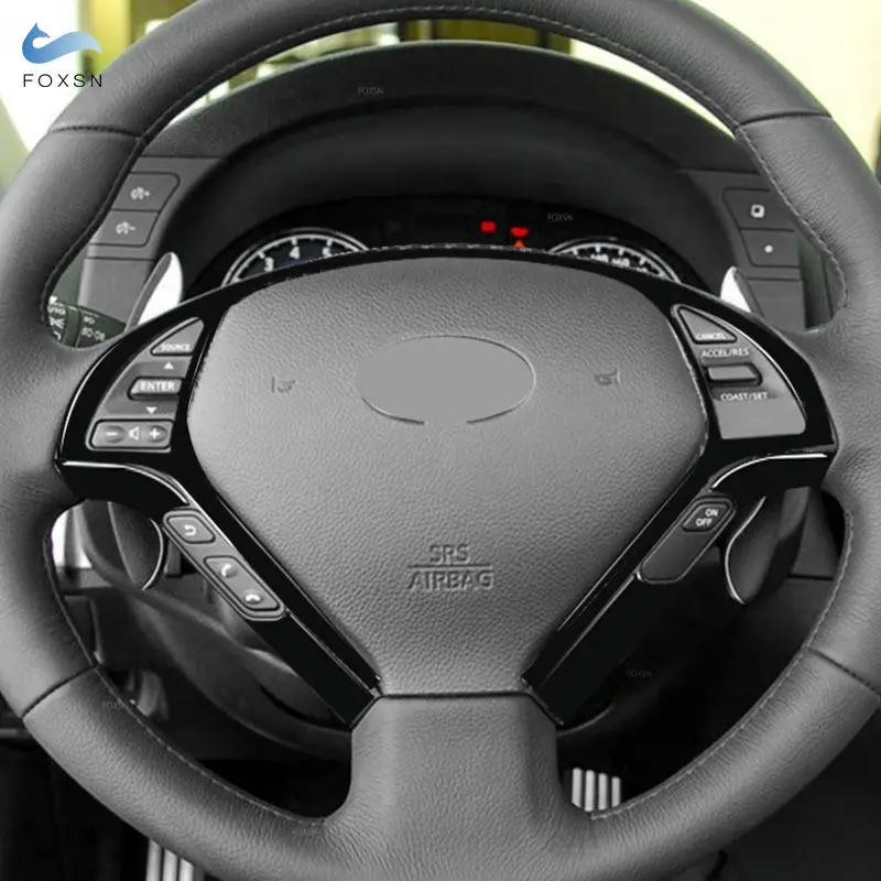 

9pcs Piano Black Car Steering Wheel Panel Trim Stickers For Infiniti G37 G35 Sport G25 EX35 EX25 EX37 Q60 QX50 Q40 G Coupe