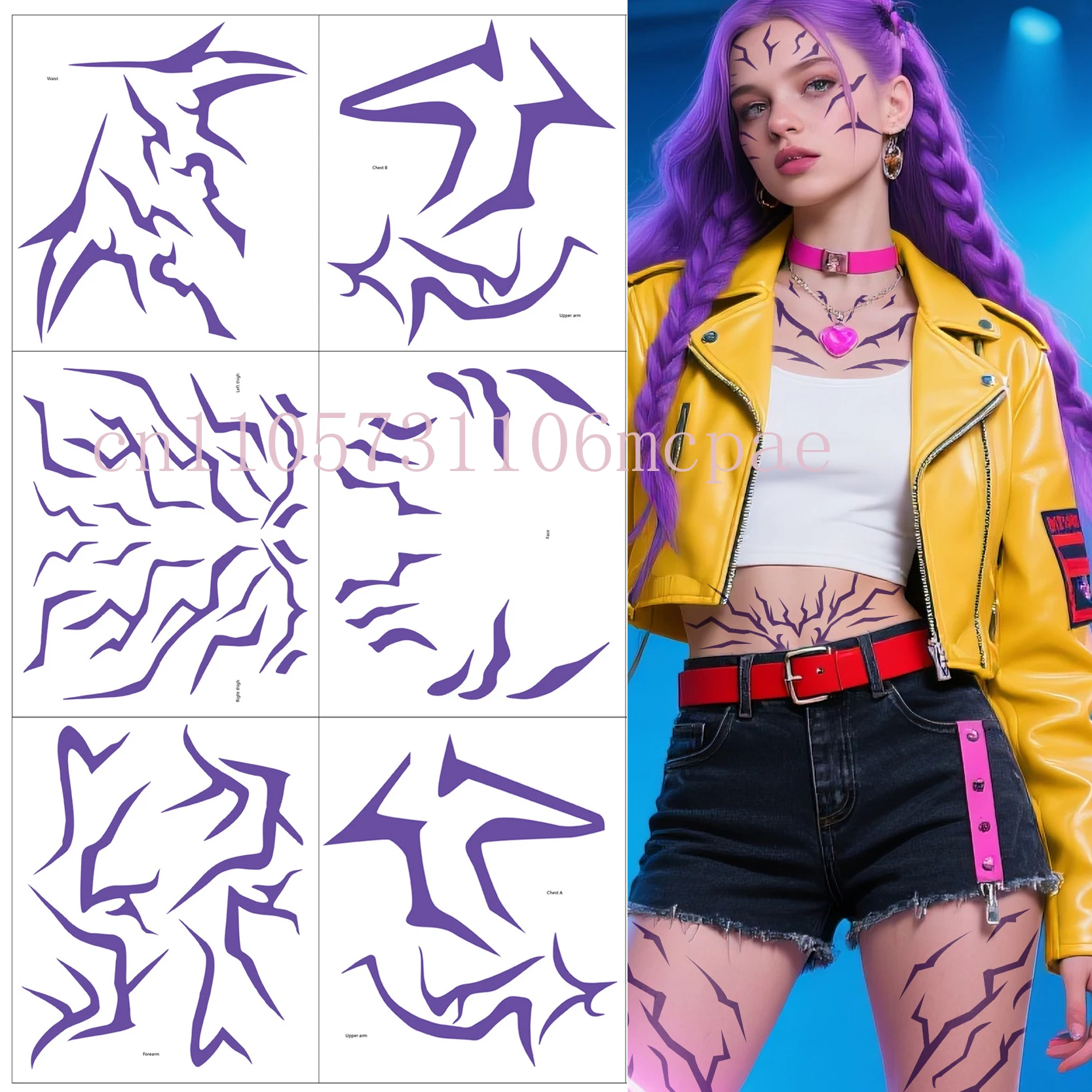 

rumi New K-Pop Demon Hunters Temporary Tattoos - Rumi & Jinu Set for Cosplay & Christmas | HUNTR/X & Saja Girl Boys Designs