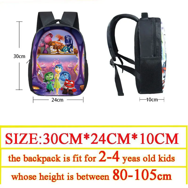 New Disney Inside Out 2 Backpack for Children Joy Sadness Anger Pattern School Bag Fashion Large Capacity Backpack Girls Mochila