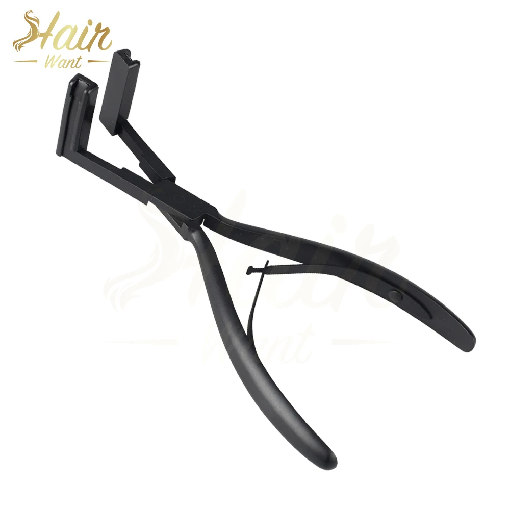 

Лента для наращивания волос, плоскогубцы, черные инструменты из нержавеющей стали с плоской поверхностью, инструменты для наращивания волос для женщин, наращивание волос