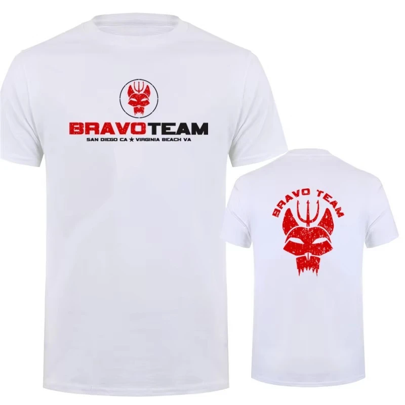 الأختام البحرية برافو فريق رمز ختم فريق تي شيرت الصيف كول الرجال الشارع الشهير أعلى قصيرة الأكمام القطن هدايا عيد ميلاد تي شيرت #2