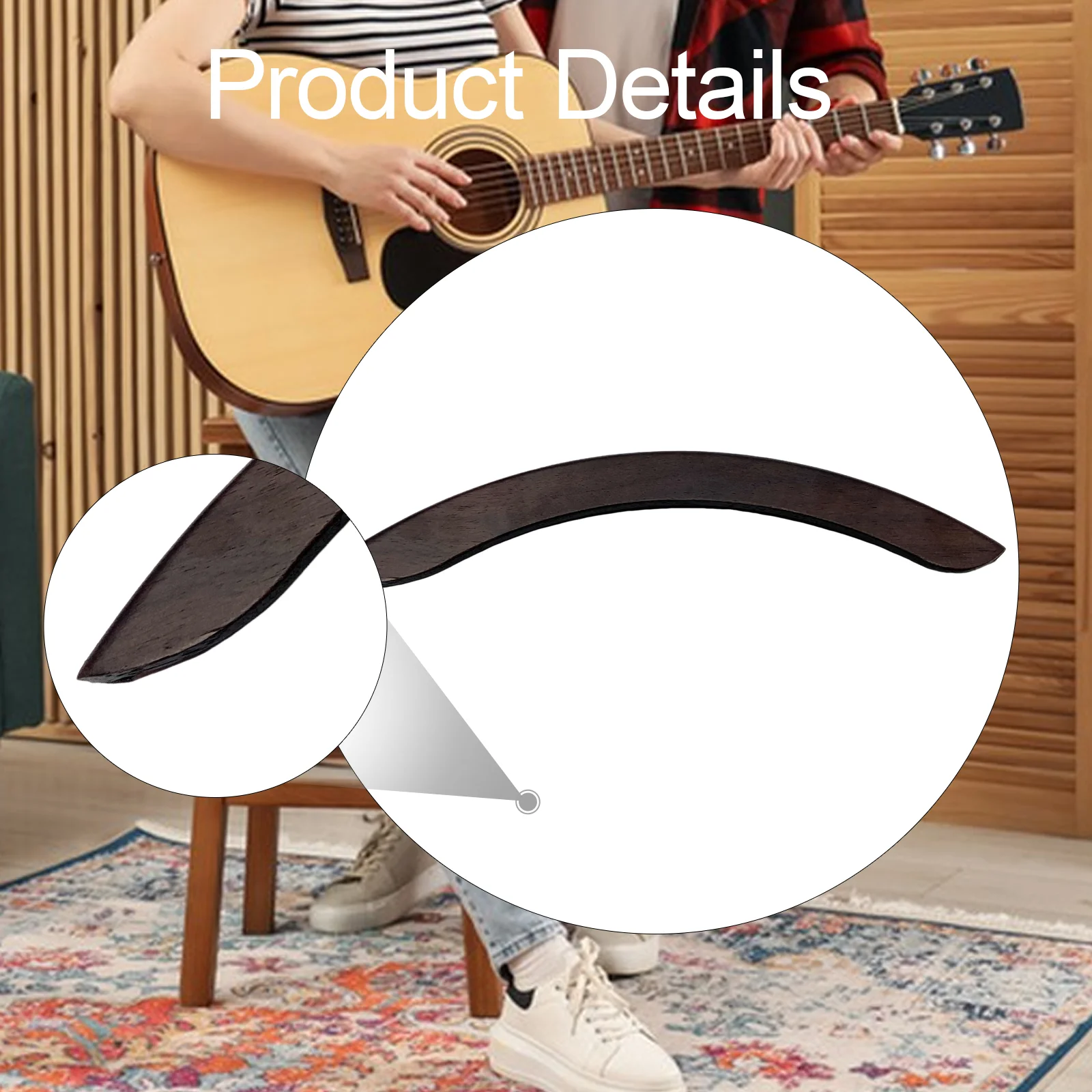 مسند ذراع الجيتار خفيف الوزن، أداة خشبية سهلة التركيب، مسند ذراع الجيتار مقاس 7.63 بوصة بديل للذبعات الصوتية الكلاسيكية