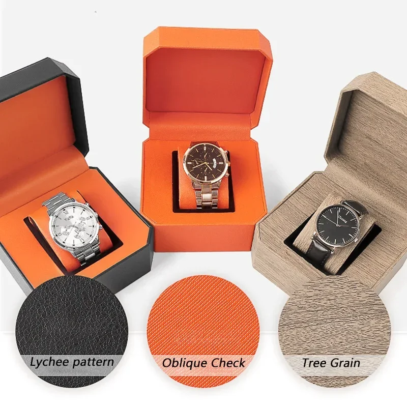 علبة عرض ساعة واحدة للرجال ، صندوق تخزين الساعات ، حامل ساعة اليد ، منظم مجوهرات السفر ، هدية ، بو