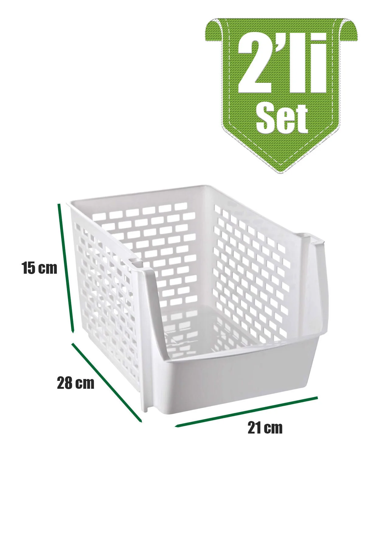 Bathroom Cleaning Materials Cleaner Large Organizer  Wide Fridge Storage Container 2 Pcs Box Basket Rack Space Saver Kitchen