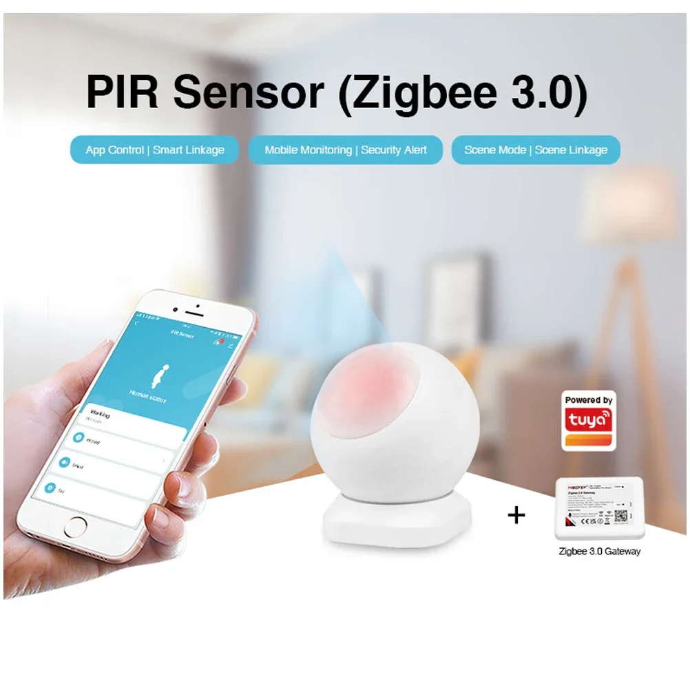 Zigbee 3.0 PIR Sensor Need To Pair with Miboxer or Tuya Zigbee3.0 Gateway Linkage Control Matching Miboxer Lamps and Controllers