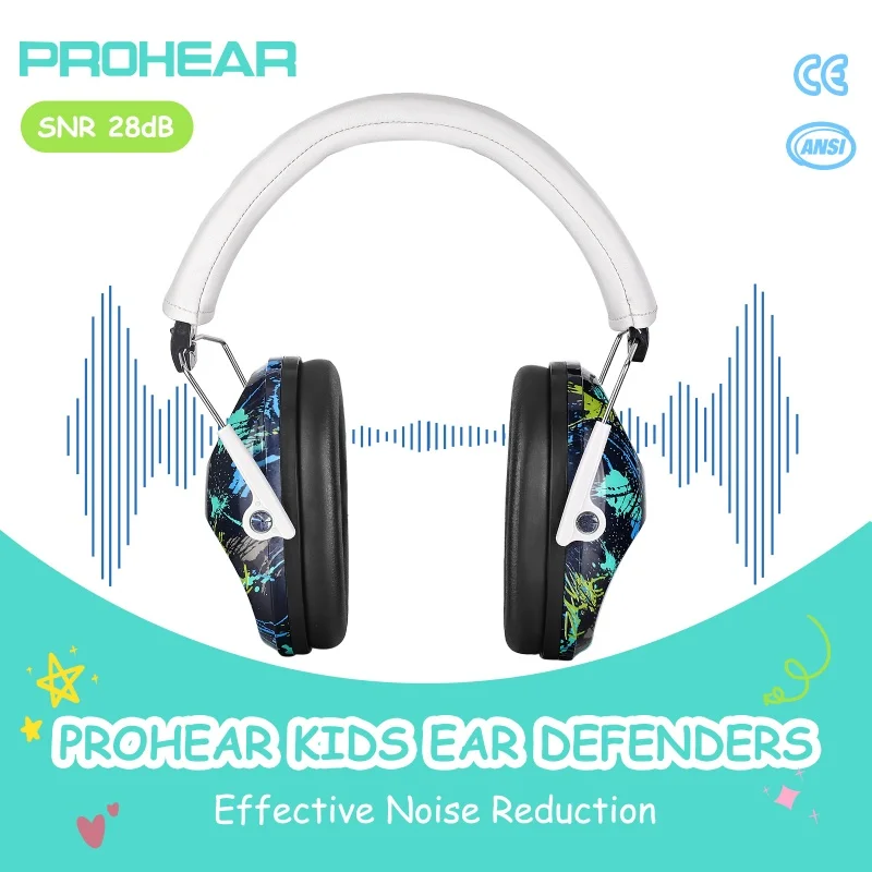 PROHEAR 3 ชิ้นเด็กมืออาชีพความปลอดภัยตัดเสียงรบกวนที่ปิดหูกันหนาวปรับป้องกันหูป้องกันการได้ยินสําหรับออทิสติกเด็กวัยหัดเดิน