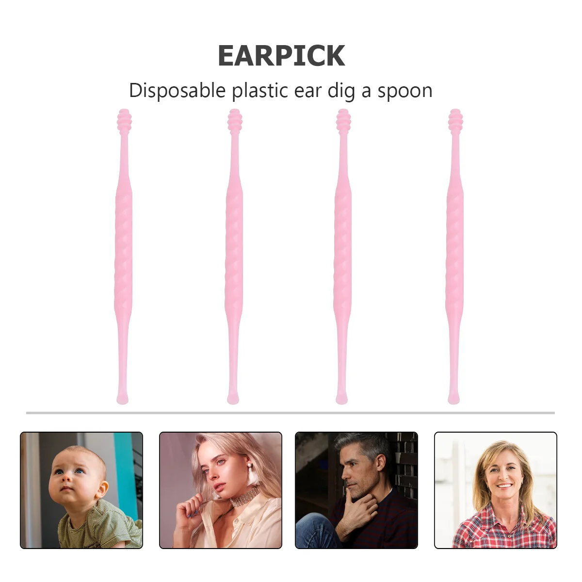 30 قطعة من منتقي شمع الأذن من البلاستيك الفاخر للاستعمال مرة واحدة، ملعقة منظف الأذن المحمولة لصالونات التجميل المنزلية للرجال والنساء من البلاستيك