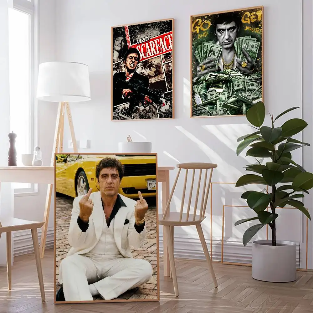 Póster Clásico del Película S-Scarface para Sala de Estar, Dormitorio, Bar, Cafeterías, Decoración de Pared, Regalos para el Hogar
