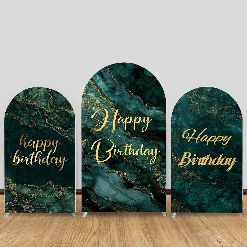 

Arch Backdrop Dark Green Gradient Marble Texture Retro Kids Baby Birthday Party Decor Studio Photography Background