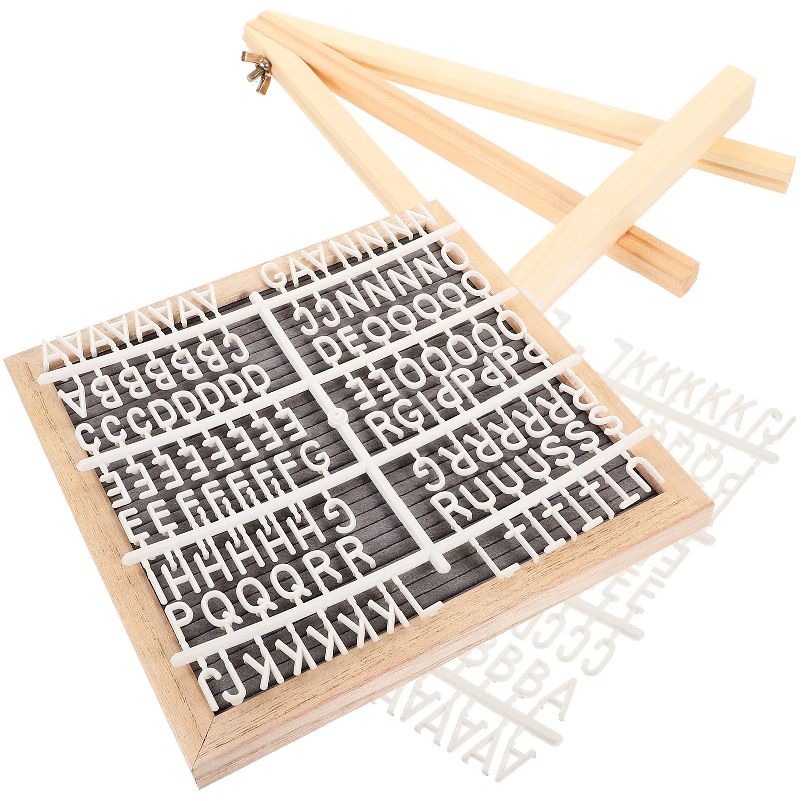 1Set Felt Letter Board with Wooden Easel Stand for Desktop Display and Event Decor Felt Letter Board Home Accessory
