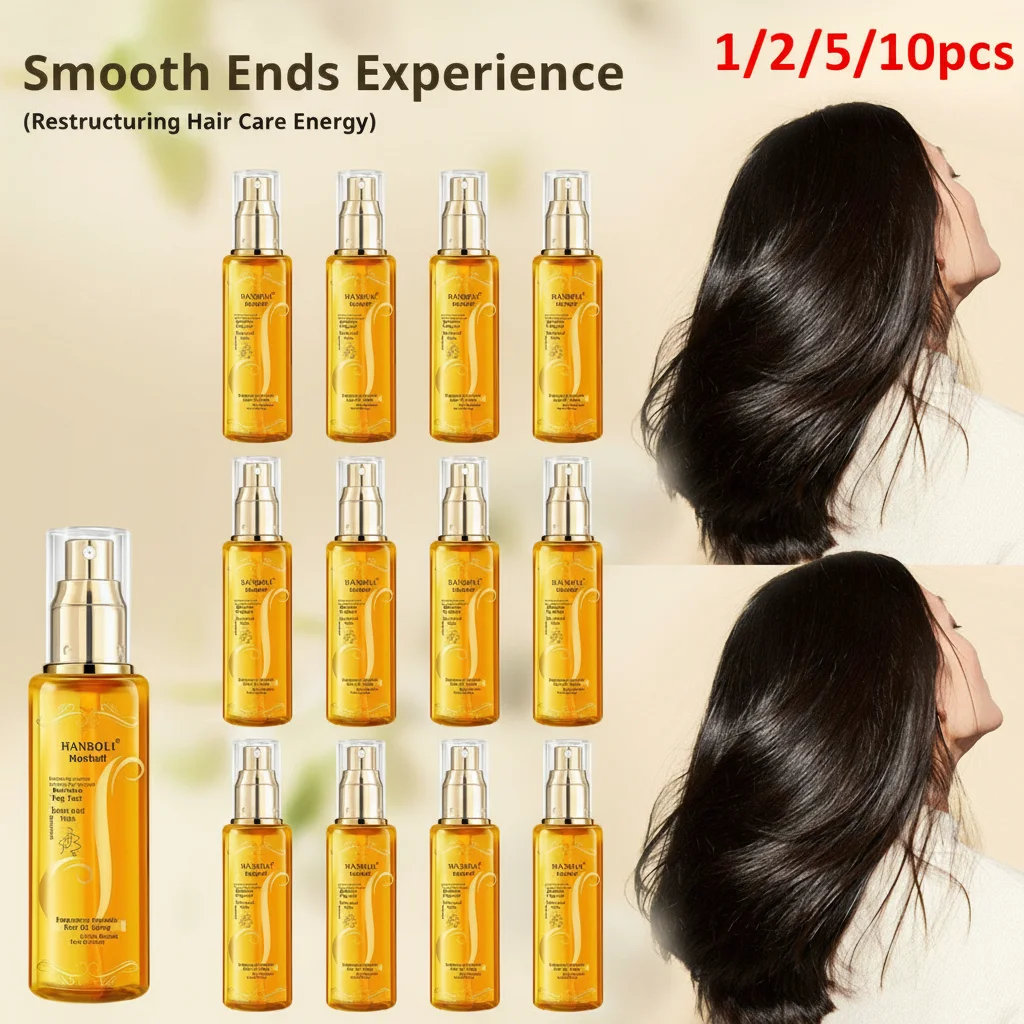 

Hanboli 100ml Hair Care Essential Oil Anti Frizz Moisturizing Smooth Non Greasy Hair Care Oil with Lasting Fragrance