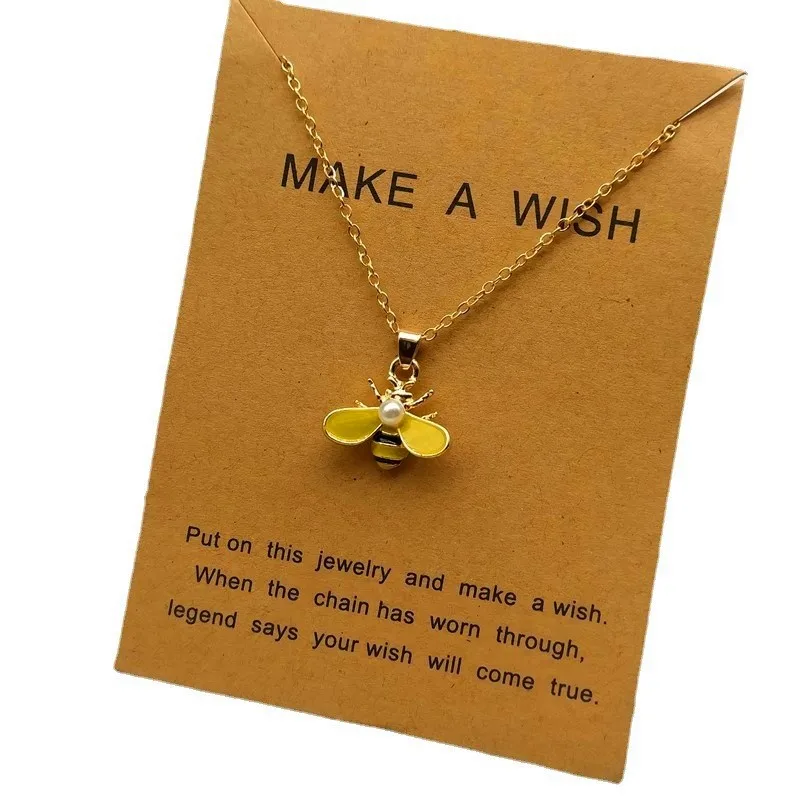 Bee Necklace Cute New Fashion Girl Women Necklace Golden Silver Color Lovely Pendant Neck Jewelry Dropshipping