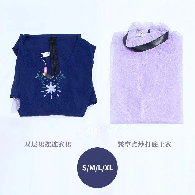 zz04zz12Anime Oshi No Ko Cosplay Kurokawa Akane Idol فستان شبكي للنساء والفتيات بأكمام طويلة أزياء تناسب المرحلة