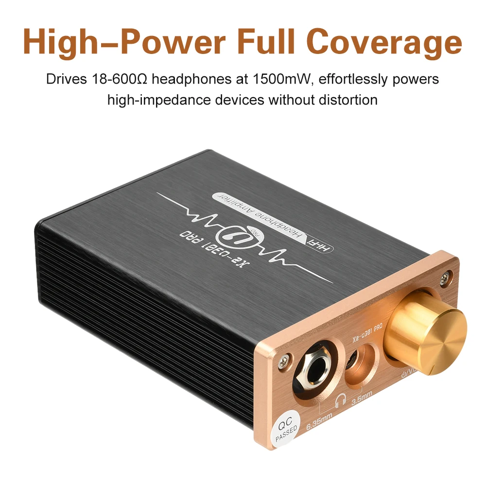 XZ-U301Pro Amplifier Headphone Hi-Fi Kelas A 110dB SNR + 20-30kHz Desktop Headphone Amp 6.35mm/3.5mm Jack Headphone Input RCA