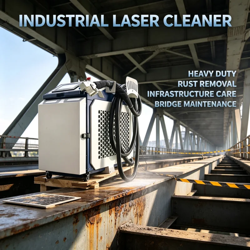 Industrial Handheld Laser Cleaner For Oil And Grease Removal Featuring 300W Efficient Industrial Maintenance Wholesale Supply