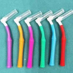 Interdental Brushes L Type 20Pcs Push-Pull Interdental Brush Cleaner Dental Teeth Brush Orthodontic Toothpick Oral Hygiene Care