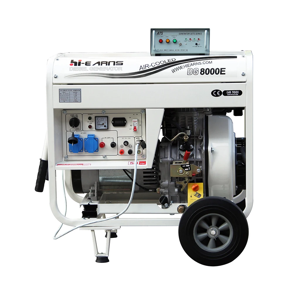 7KW 8KVA single phase open portable die·sel generator with automatic transfer switch