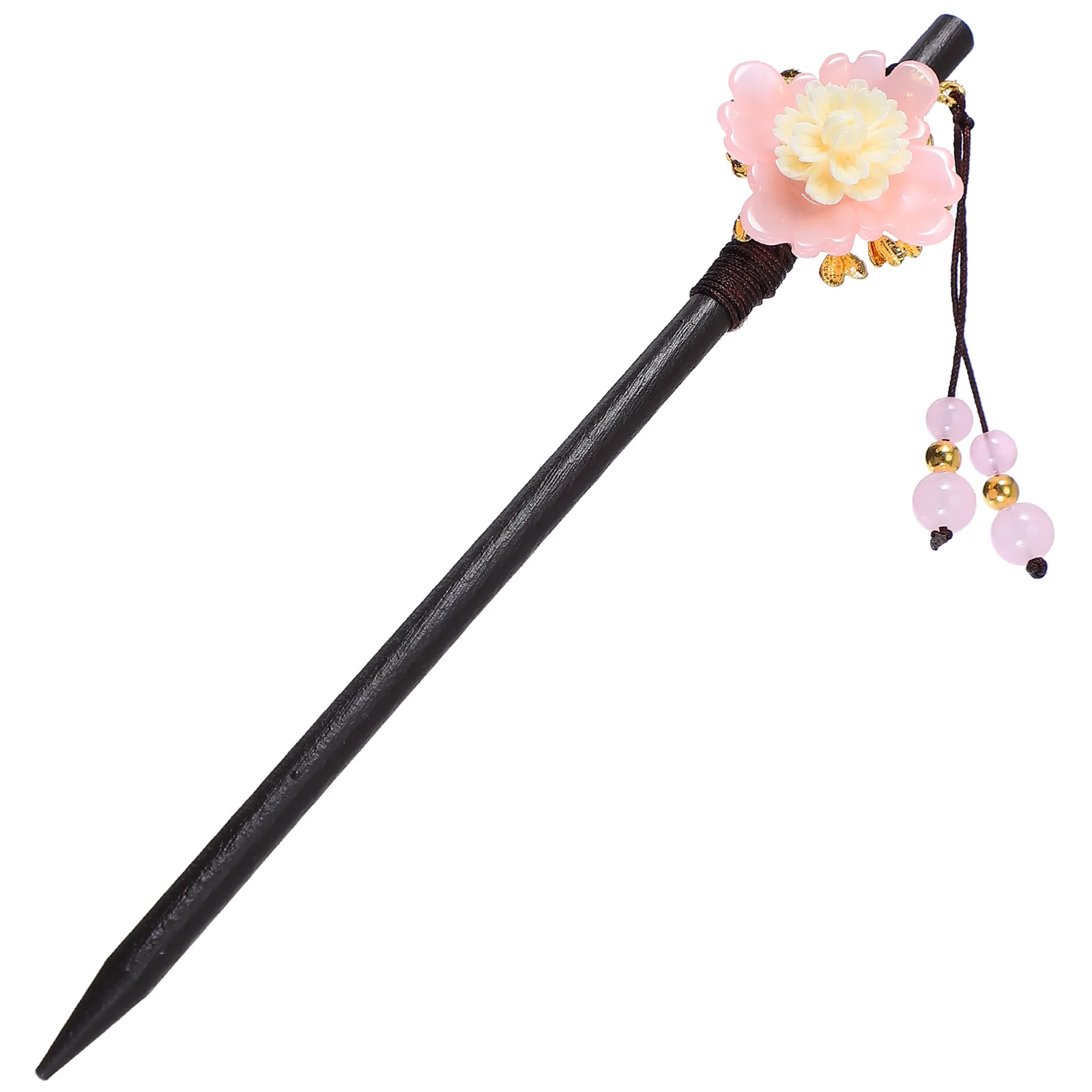 

Розовая нефритовая заколка для волос, женские деревянные декоративные палочки для еды, вечерние аксессуары Hanfu, древний головной убор на заказ, нежный