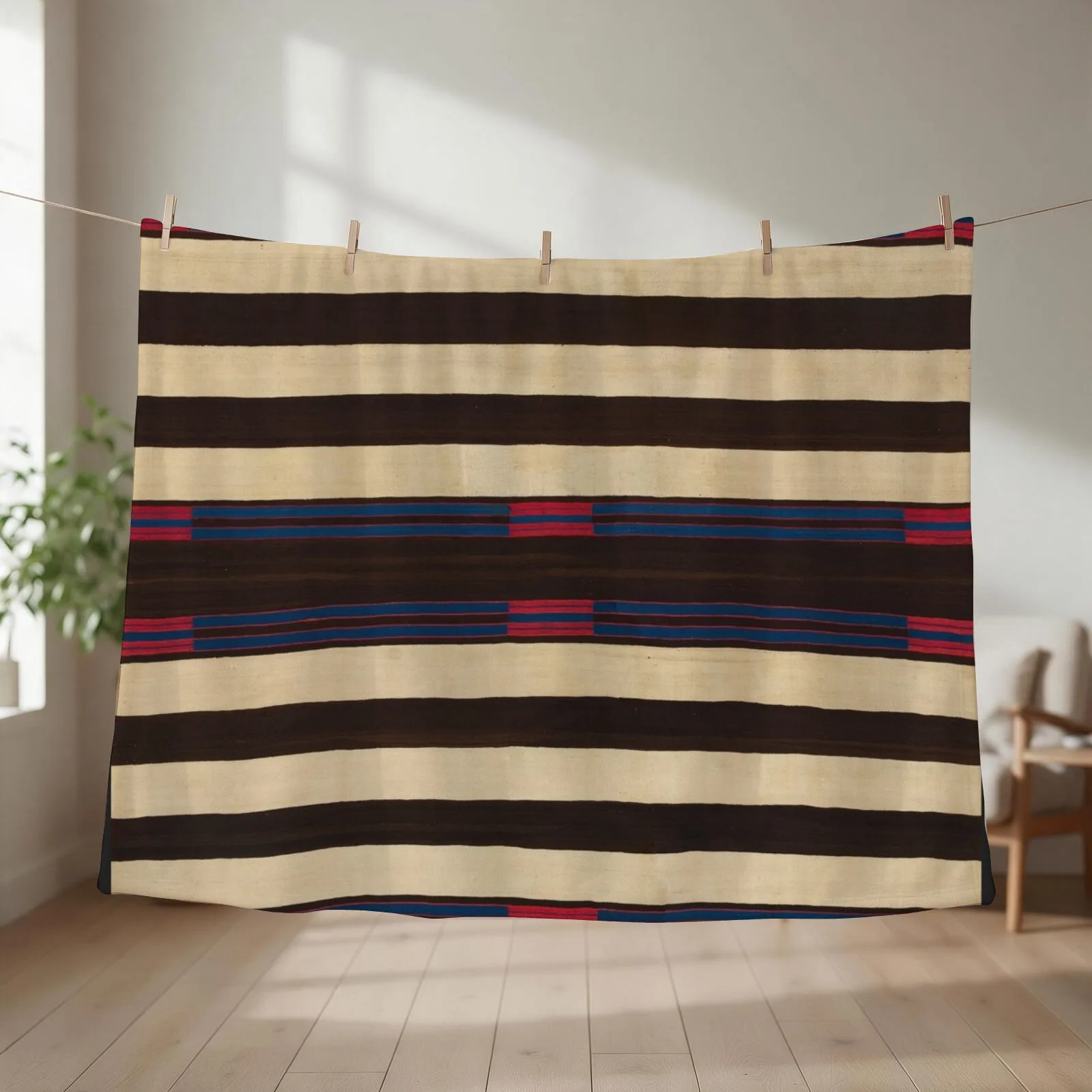 Indigenous Designs II Chief's Blanket Navajo Weavings Throw Blanket couch cozy soft plush fuzzy picnic outdoor blanket