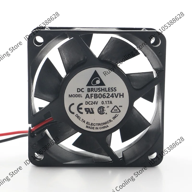 Delta 5V 12V 48V DC 24V 0.17A AC EC 6025 60X60X25MM 6CM Frequency converter Double ball bearing Power Mute AFB0624VH cooling fan