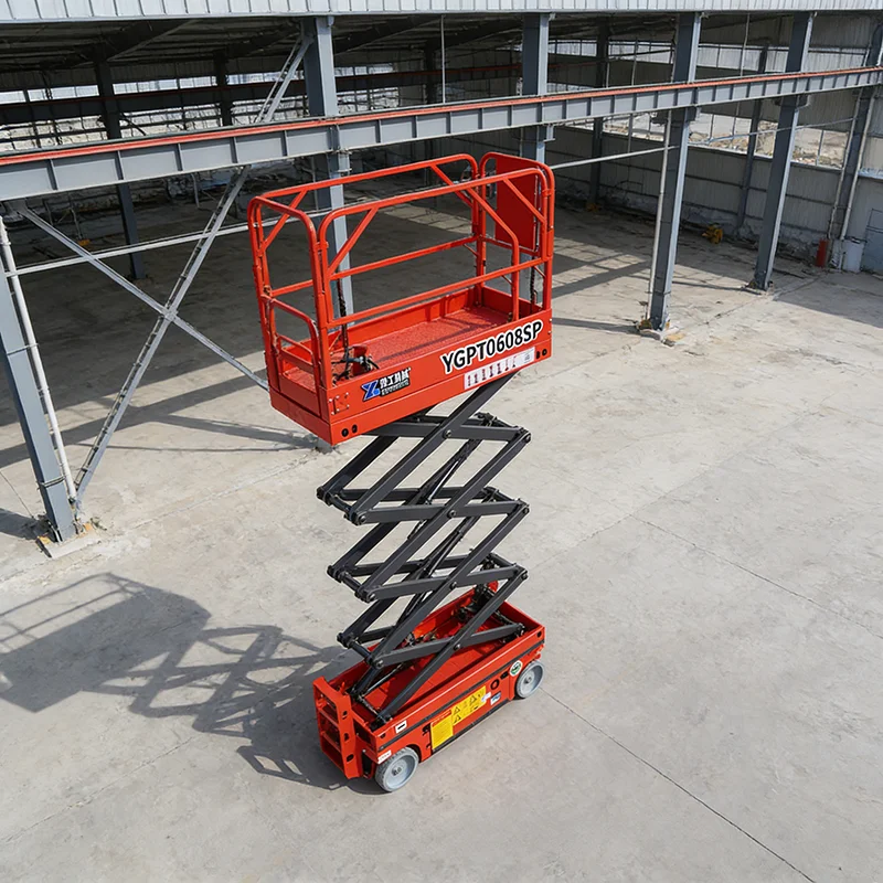 10m Electric Scissor Lift Mobile Aerial Work Platform with Extended Deck and Emergency Lowering Valve