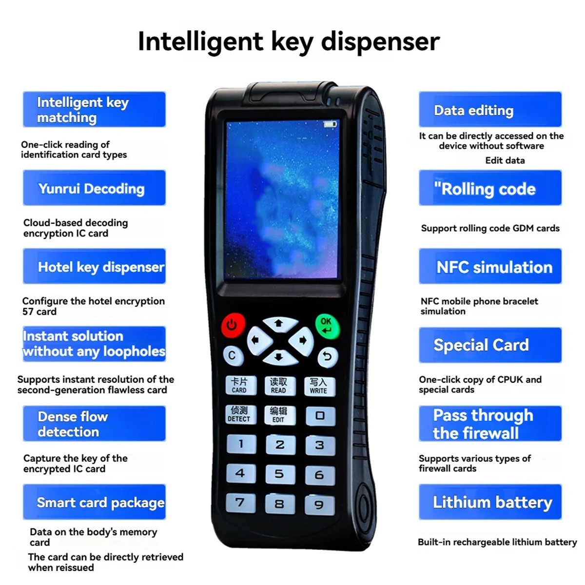 

X10 Считыватель смарт-карт NFC-клон-копировальный аппарат RFID-токен-писатель IC ID Key Crack Programmer Wi-Fi 13,56 МГц Дубликатор тегов