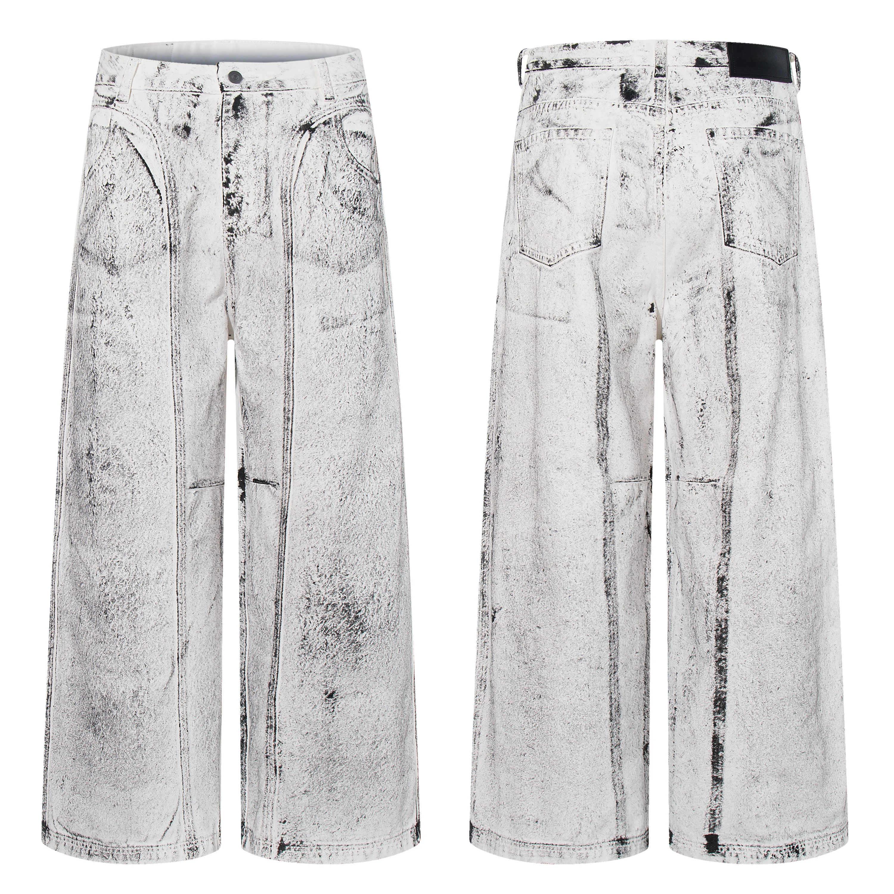 

AL80011 BLCG High Waist Super Quality Loose Fitting Denim Pants Heavy Thick Unisex Fashion Stylish Jeans