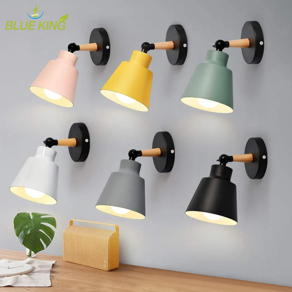 Modern Minimal Nordic Wall Lights Iron Wall Lamp for Bedroom Bedside Living Room Corridor Balcony Indoor Home Lighting Sconces