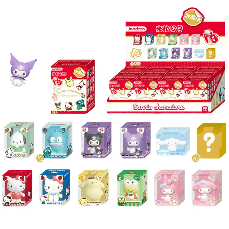 

Jandoon Original Sanrio Hello Kitty Blind Box Doll Melody Kuromi Cinnamoroll Pochacco Keroppi Mini Action Figures Model Toy Gift
