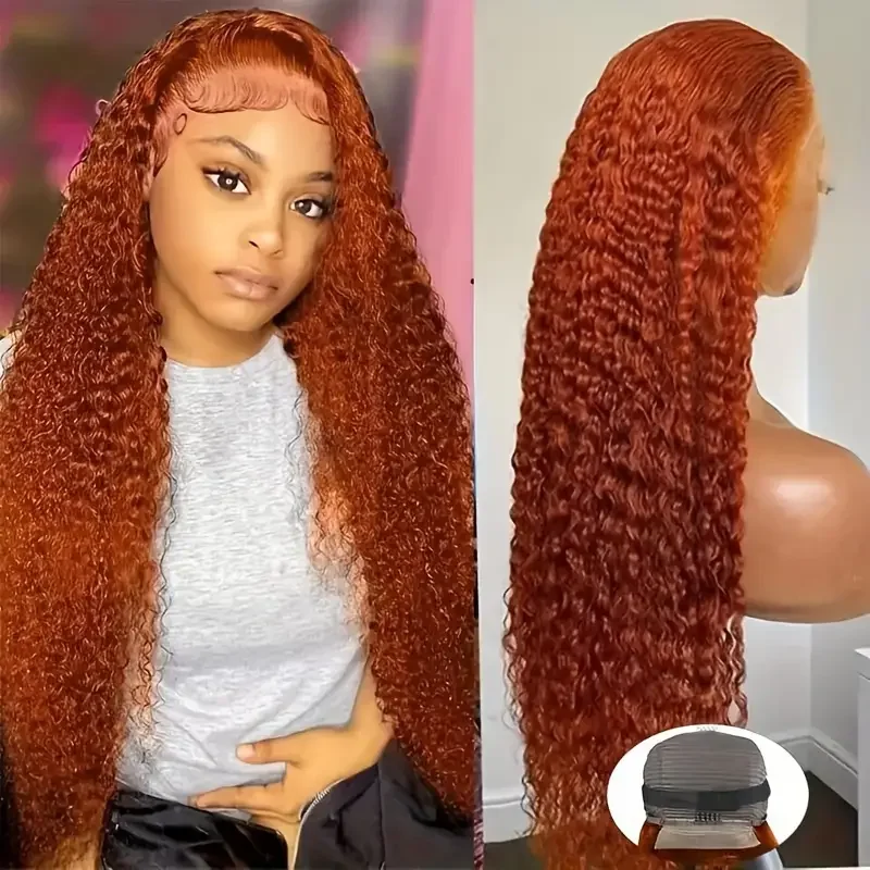 Ginger Hd Lace Pruik 13X6 Human Hair Pruiken 30 40 Inch 13X4 Deep Wave Frontale Pruik Brazilian Orange Curly Human Hair Pruiken Voor Vrouwen