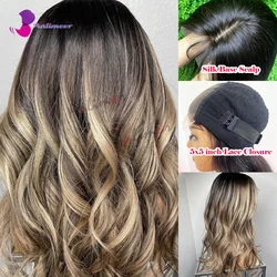 Human Lace Front Wigs Pre Plucked Bleached Knots Highlight Light Blonde Colored Frontal Wigs Human Hair Body Wave 360 Lace Wigs