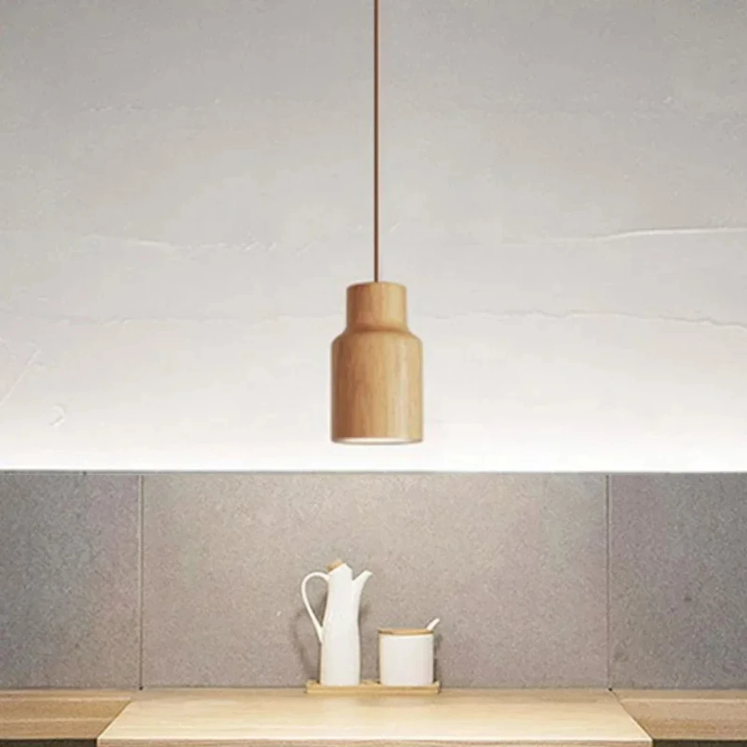 Lampe Suspendue en Bois au Design Nordique, Luminaire Décoratif d'Nik, Idéal pour une Chambre à Coucher, un Salon ou un Bureau, Nouveau Modèle