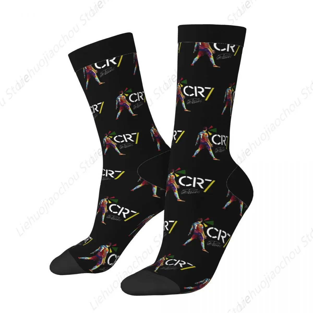 Winter Warm Crazy Design Men's Women's CR7 Cristiano Ronaldo Socks Sweat Absorbing Basketball Socks