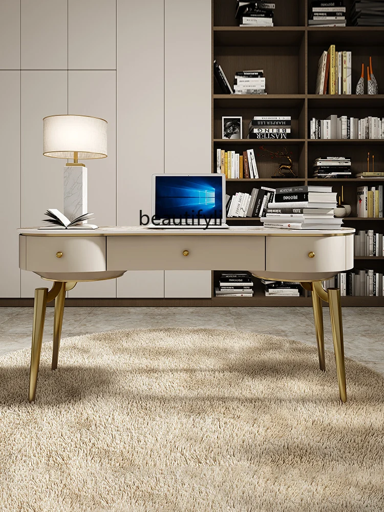 Light Luxury Desk Chair Combination Study Desk Boss Desk Stone Plate Computer Desk