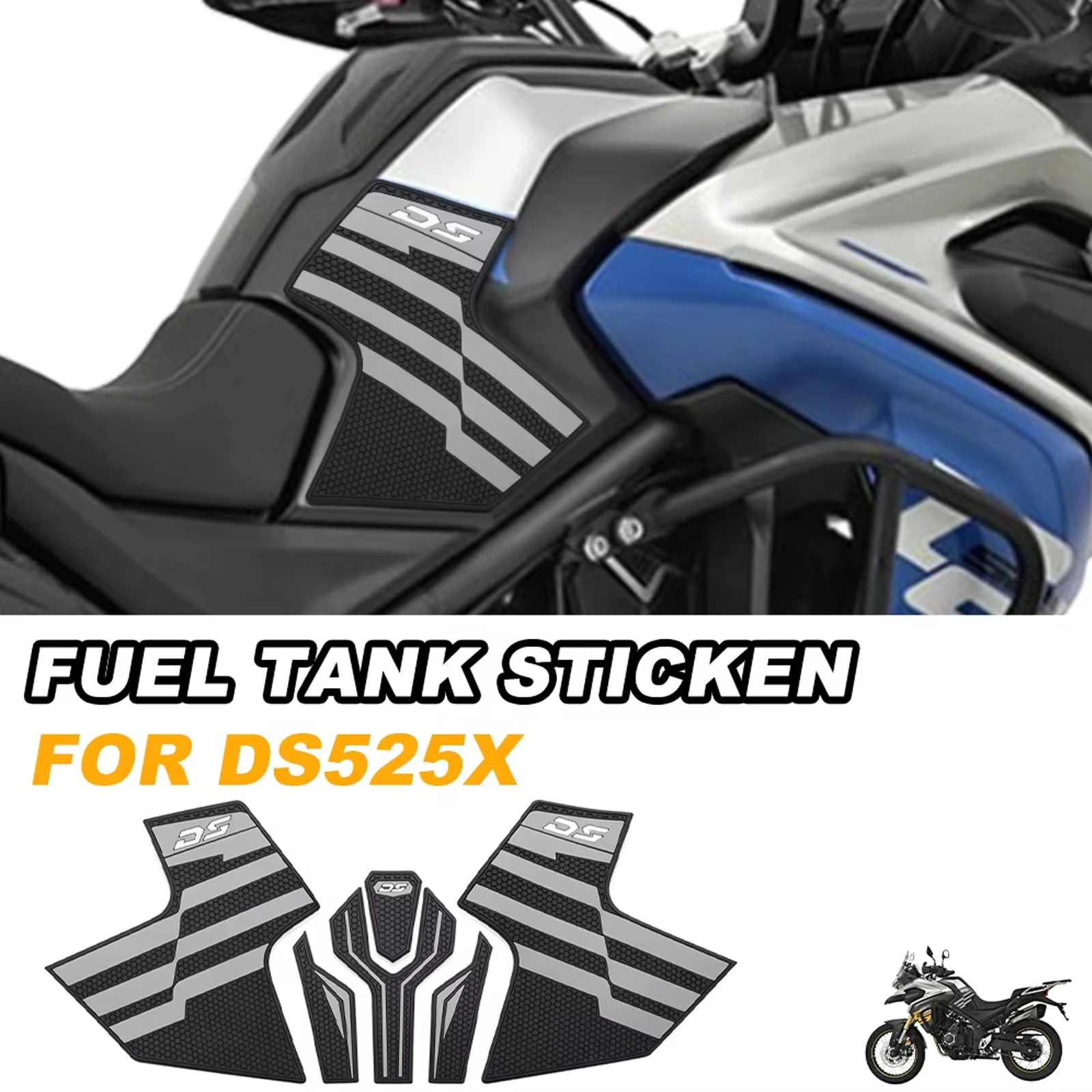 

For VOGE DS525X 2023 2024 2025 DS 525 X 525 DSX Motorcycles Anti Slip Fuel Tank Stickers Side Knee Grip Pad Decals Protector Kit