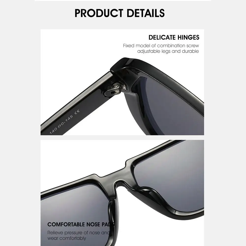 New One Piece Square Sunglasses Flat Top Hot Ins Favor Men's Mirror Shades Women's Sun Glasses