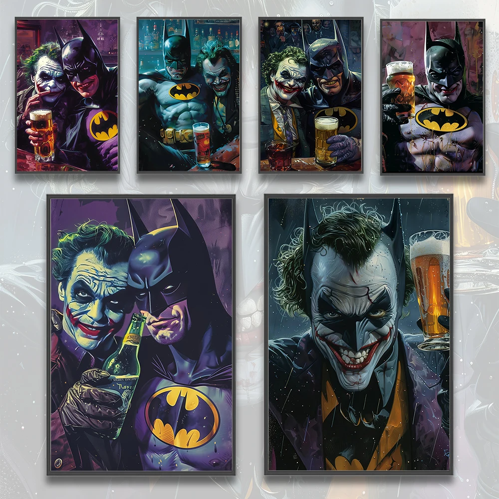 

Batman Self-adhesive Poster Movie Wallpaper J-Joker Figures Photos Home Decoration Painting Pictures Wall Art Bedroom Cartoons